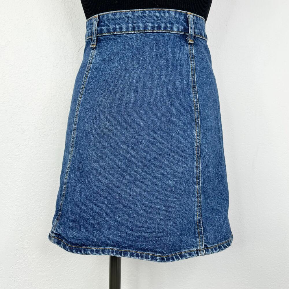 Pull & Bear Denim Button/Snap Front Mini Skirt Eu… - image 3